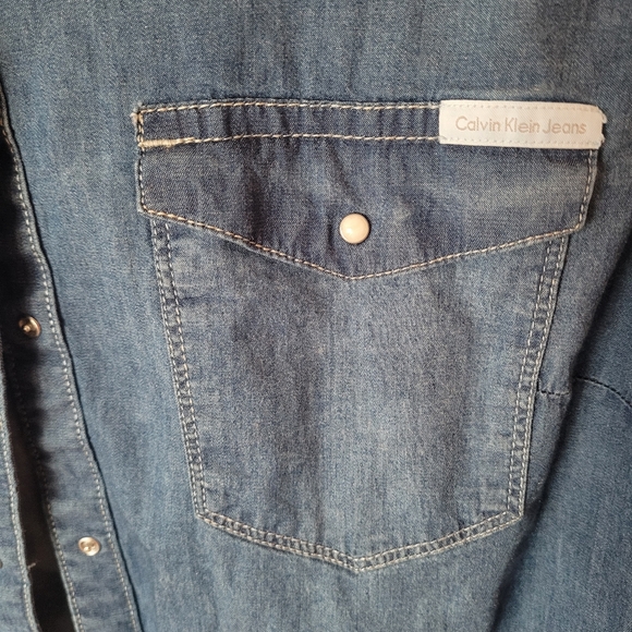 Calvin Klein Jeans Denim Button Down Shirt M - Picture 4 of 4